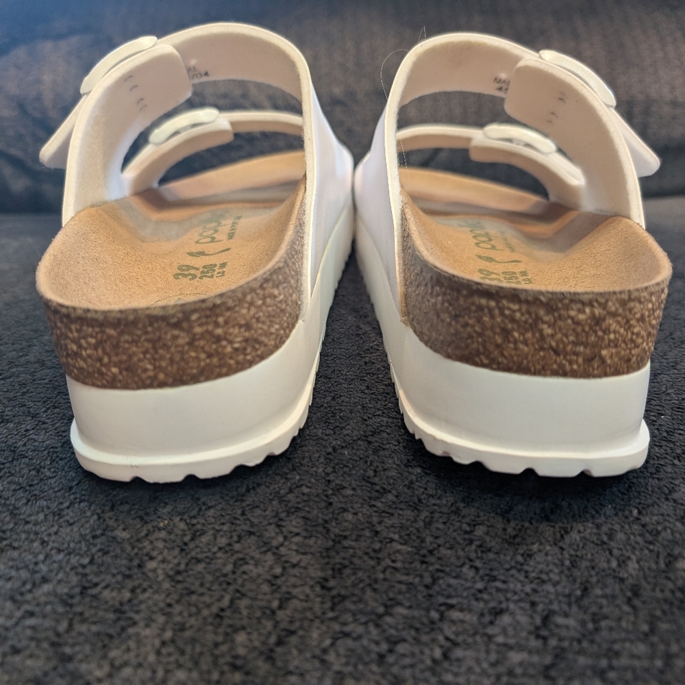 Birkenstock Papillio Arizona Platform Sandals Women's White Slide - Picture 5 of 13